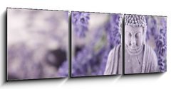 Obraz 3D tdln - 150 x 50 cm F_BM23736783 - Buddha bei Zen Meditation,  Massage Steine, Lavendel