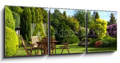 Obraz 3D tdln - 150 x 50 cm F_BM24338253 - English Garden - Anglick zahrada