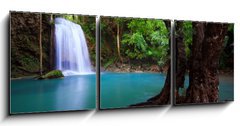 Obraz 3D tdln - 150 x 50 cm F_BM27019099 - Erawan Waterfall in Kanchanaburi, Thailand