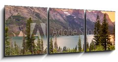 Obraz 3D tdln - 150 x 50 cm F_BM27220335 - Glacier national park in evening sun light