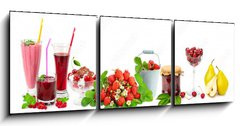 Obraz 3D tdln - 150 x 50 cm F_BM272522688 - Panoramic collage fruit, drinks, ice cream