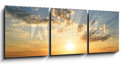 Obraz   sunset at coast of the sea, 150 x 50 cm