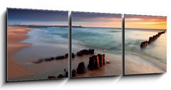 Obraz 3D tdln - 150 x 50 cm F_BM27723346 - Beautiful sunrise on the beach