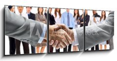 Obraz   handshake isolated on business background, 150 x 50 cm