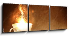 Obraz 3D tdln - 150 x 50 cm F_BM29252671 - coffee beans and coffee cup