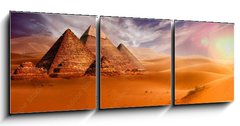 Obraz 3D tdln - 150 x 50 cm F_BM293515177 - Giseh pyramids in Cairo in Egypt desert sand sun