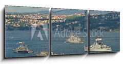 Obraz 3D tdln - 150 x 50 cm F_BM29533789 - Kriegsschiffe auf dem Bosporus