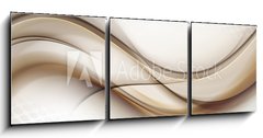 Obraz 3D tdln - 150 x 50 cm F_BM306523545 - Grey white halftone background with brown blurred abstract waves.