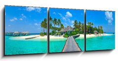 Obraz 3D tdln - 150 x 50 cm F_BM31946624 - Maldives island Panorama