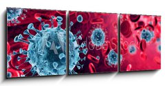 Obraz 3D tdln - 150 x 50 cm F_BM320670095 - Corona Virus In Red Artery