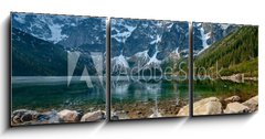 Obraz 3D třídílný - 150 x 50 cm F_BM32123280 - Polish Tatra mountains Morskie Oko lake - Polské tatranské jezero Morskie Oko