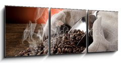 Obraz 3D tdln - 150 x 50 cm F_BM32281314 - hot roasted coffee beans - hork praen kvov zrna