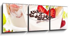 Obraz 3D tdln - 150 x 50 cm F_BM32314746 - Dessert mit Erdbeeren