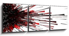 Obraz 3D třídílný - 150 x 50 cm F_BM33480346 - 3d abstract explosion red - 3d abstraktní výbuch červená