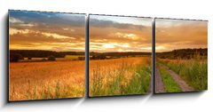 Obraz   A sunset photo of road and countryside, 150 x 50 cm