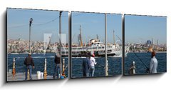Obraz 3D třídílný - 150 x 50 cm F_BM34157096 - Fishermen in Istanbul, Turkey