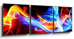 Obraz 3D tdln - 150 x 50 cm F_BM34703114 - Fire and ice - Ohe a led