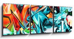 Obraz 3D tdln - 150 x 50 cm F_BM34774728 - Abstract Graffiti detail on the textured wall