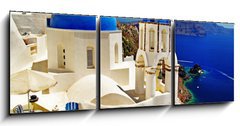 Obraz 3D tdln - 150 x 50 cm F_BM34845316 - beautiful Santorini view of caldera with churches