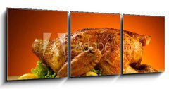 Obraz 3D tdln - 150 x 50 cm F_BM35393181 - Rosted chicken and vegetables