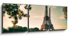 Obraz 3D tdln - 150 x 50 cm F_BM35460812 - Tour Eiffel Paris France