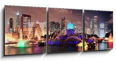 Obraz 3D tdln - 150 x 50 cm F_BM36357613 - Chicago night scene - Chicago non scn