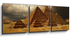 Obraz 3D třídílný - 150 x 50 cm F_BM37646556 - Pyramids of Giza, Cheops pyramid - Pyramidy v Gíze, pyramida Cheops