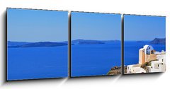 Obraz 3D tdln - 150 x 50 cm F_BM38059127 - Traditional village of Thira at Santorini island in Greece