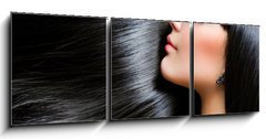 Obraz 3D tdln - 150 x 50 cm F_BM38128827 - Beautiful Brunette Girl. Healthy Long Hair