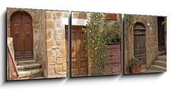 Obraz 3D tdln - 150 x 50 cm F_BM38509200 - italian yard in tuscan village