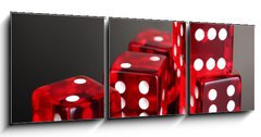 Obraz 3D tdln - 150 x 50 cm F_BM38522985 - Red dices on grey background