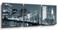 Obraz 3D třídílný - 150 x 50 cm F_BM39647168 - New York City Brooklyn Bridge - Brooklynský most v New Yorku