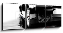 Obraz   Black car reflected, 150 x 50 cm