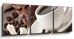 Obraz 3D tdln - 150 x 50 cm F_BM40771810 - cup of coffee and chocolate cake