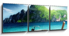 Obraz   boat on Phi Phi island Thailand, 150 x 50 cm