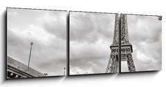 Obraz 3D tdln - 150 x 50 cm F_BM41892250 - Eiffel tower view from Seine river square format