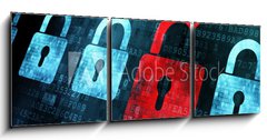 Obraz   Security concept: Lock on digital screen, 150 x 50 cm