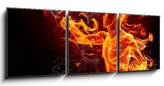 Obraz 3D tdln - 150 x 50 cm F_BM42055906 - Fire kick - Porn kop