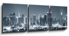 Obraz 3D tdln - 150 x 50 cm F_BM42447200 - New York City Manhattan black and white - New York City Manhattan ern a bl