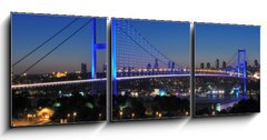 Obraz 3D tdln - 150 x 50 cm F_BM42973371 - A Blue Evening Istanbul Bosphorus Bridge - Modr Evening Istanbul Bosphorus Bridge