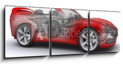Obraz 3D třídílný - 150 x 50 cm F_BM43833151 - 3D rendered Concepts Sports Car - 3D rendered koncepty sportovní auto