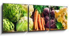 Obraz 3D tdln - 150 x 50 cm F_BM44429396 - Vegetables at a market stall