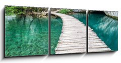 Obraz 3D tdln - 150 x 50 cm F_BM44743153 - Ponte di Plitvice