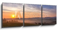 Obraz 3D tdln - 150 x 50 cm F_BM44935319 - Val d  Orcia after sunrise with photographer, Tuscany, Italy