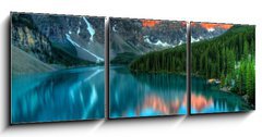 Obraz 3D tdln - 150 x 50 cm F_BM45095927 - Moraine Lake Sunrise Colorful Landscape