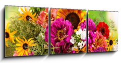 Obraz   Beautiful bouquet of bright flowers, 150 x 50 cm