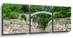 Obraz 3D tdln - 150 x 50 cm F_BM46777120 - Chinese view of the mountains and the bridge