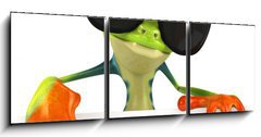 Obraz 3D tdln - 150 x 50 cm F_BM47270390 - Green frog