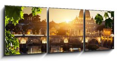 Obraz 3D tdln - 150 x 50 cm F_BM49782926 - view on Tiber and St Peter Basilica in Vatican