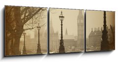 Obraz   Vintage Retro Picture of Big Ben / Houses of Parliament (London), 150 x 50 cm